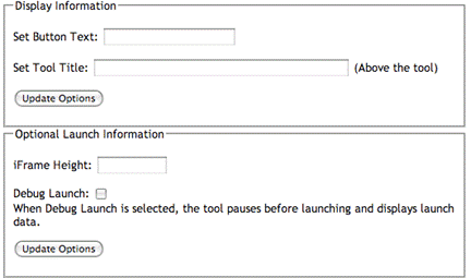 Figure B.4 Sample interface for including various options inside the TC.