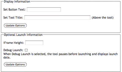 Figure B.4 Sample interface for including various options inside the TC.