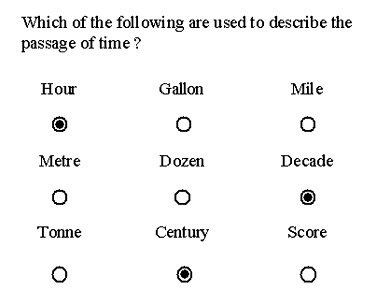 Composite matrix-based multiple response item