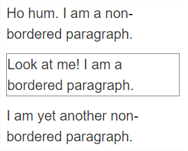 3 paragraphs are shown. The second paragraph is surrounded by a line.